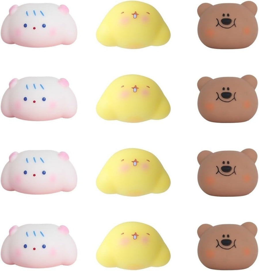 12pcs Animal Squishy Squeeze Toys Stress Relief Kawaii Fidget Set - Kwikley