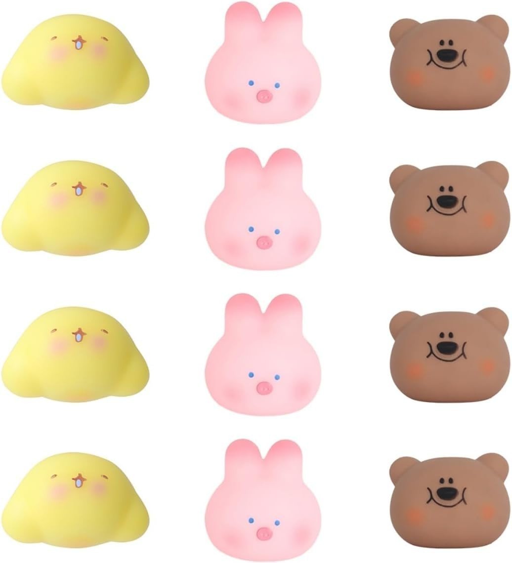 12pcs Cute Animal Squishy Pop Toys Soft Stress Relief Fidget Set - Kwikley