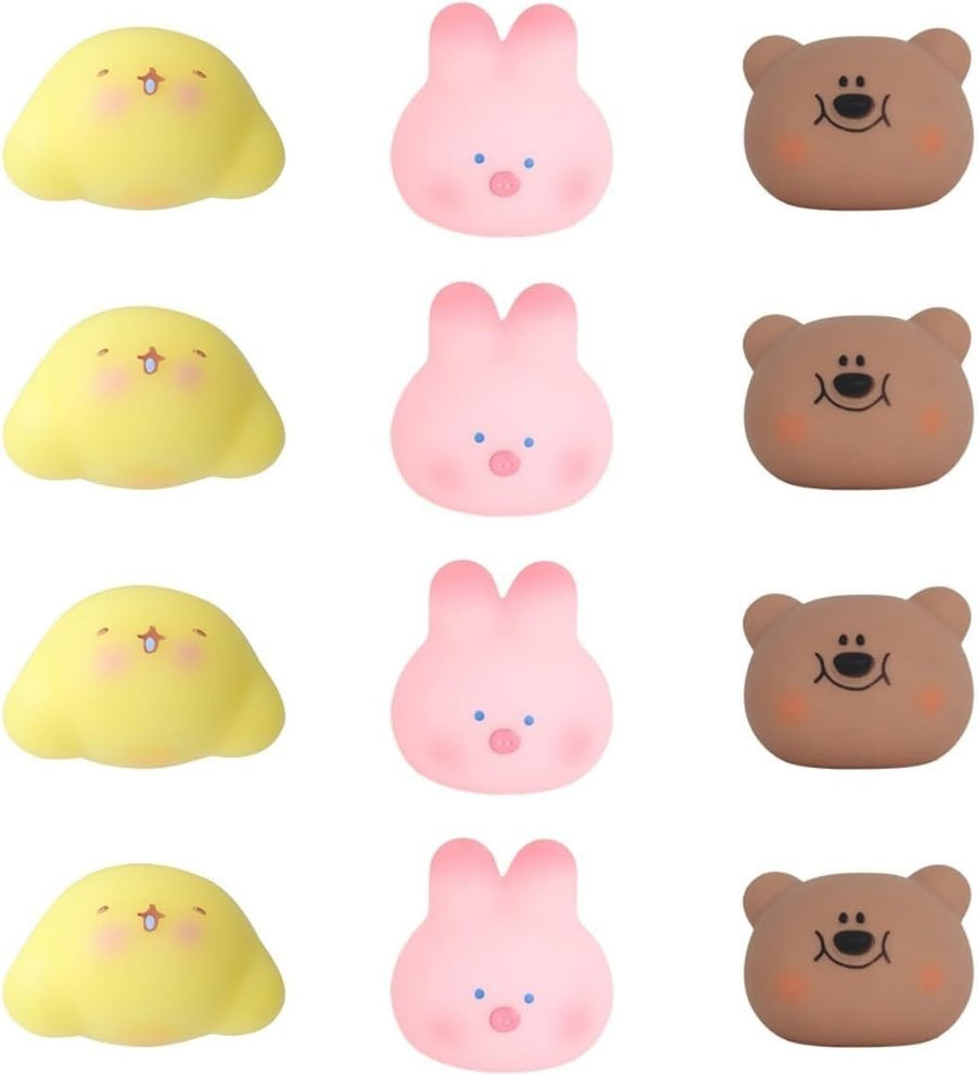 12pcs Cute Animal Squishy Pop Toys Soft Stress Relief Fidget Set - Kwikley