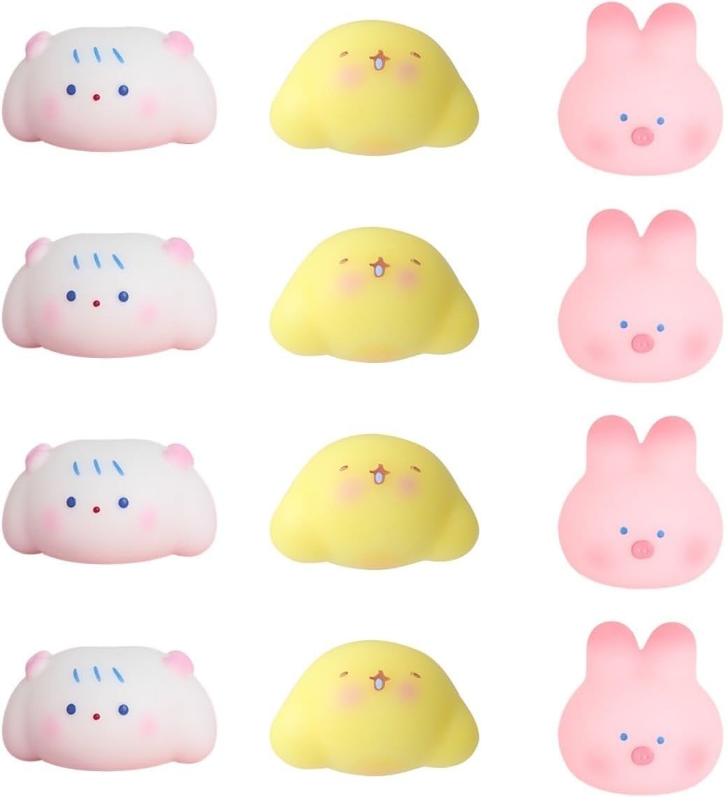12pcs Kawaii Animal Pop Up Squishy Toys Stress Relief Fidget Set - Kwikley