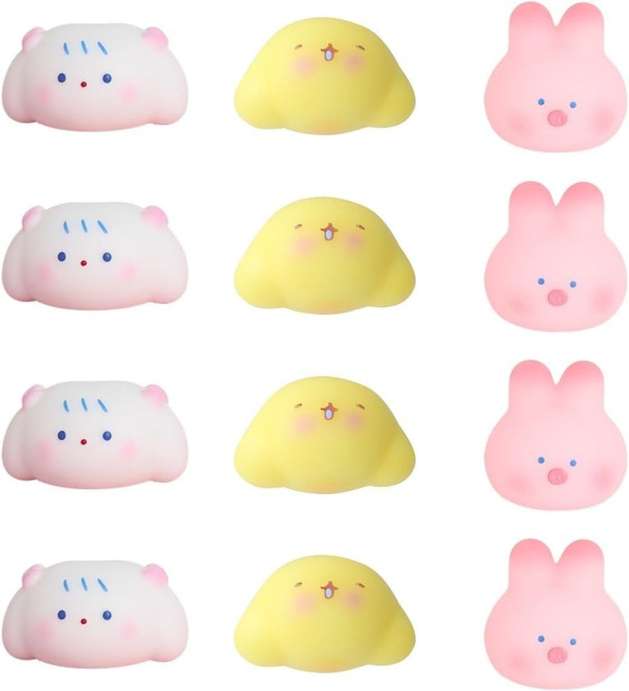 12pcs Kawaii Animal Pop Up Squishy Toys Stress Relief Fidget Set - Kwikley