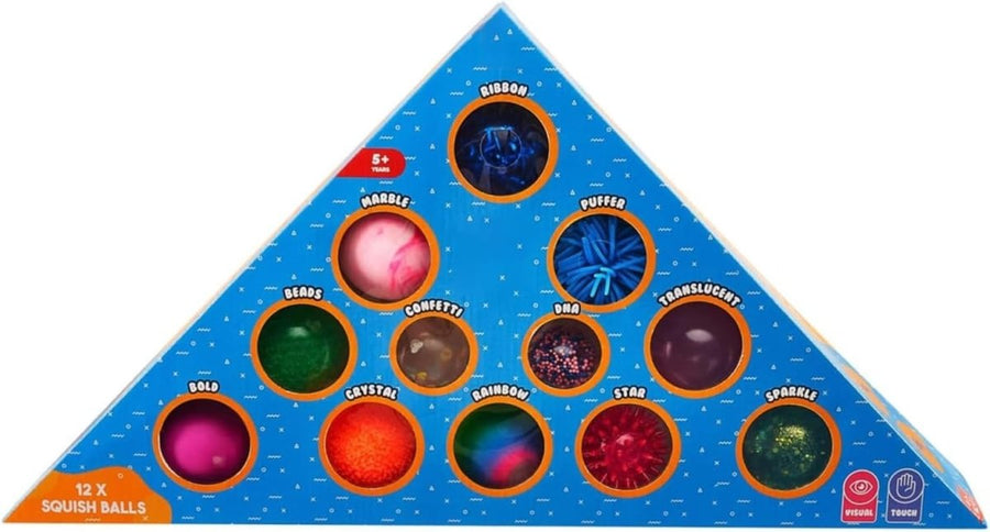 12pcs Sensory Squish Balls Stress Relief Tactile Fidget Set - Kwikley