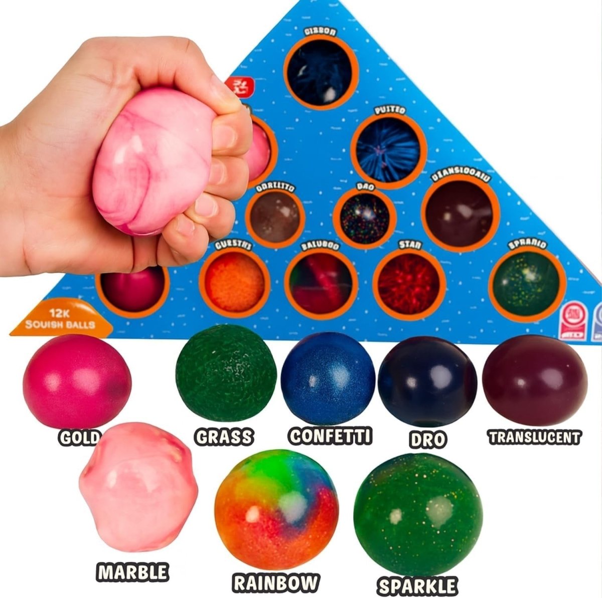 12pcs Sensory Squish Balls Stress Relief Tactile Fidget Set - Kwikley