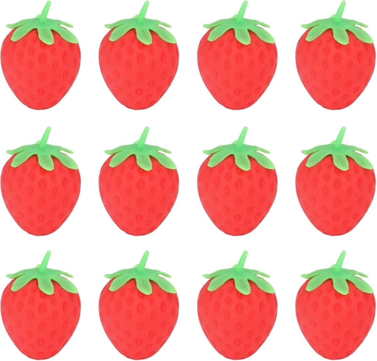 12pcs Strawberry Stress Balls Soft Elastic Squeeze Fidget Anxiety Relief - Kwikley