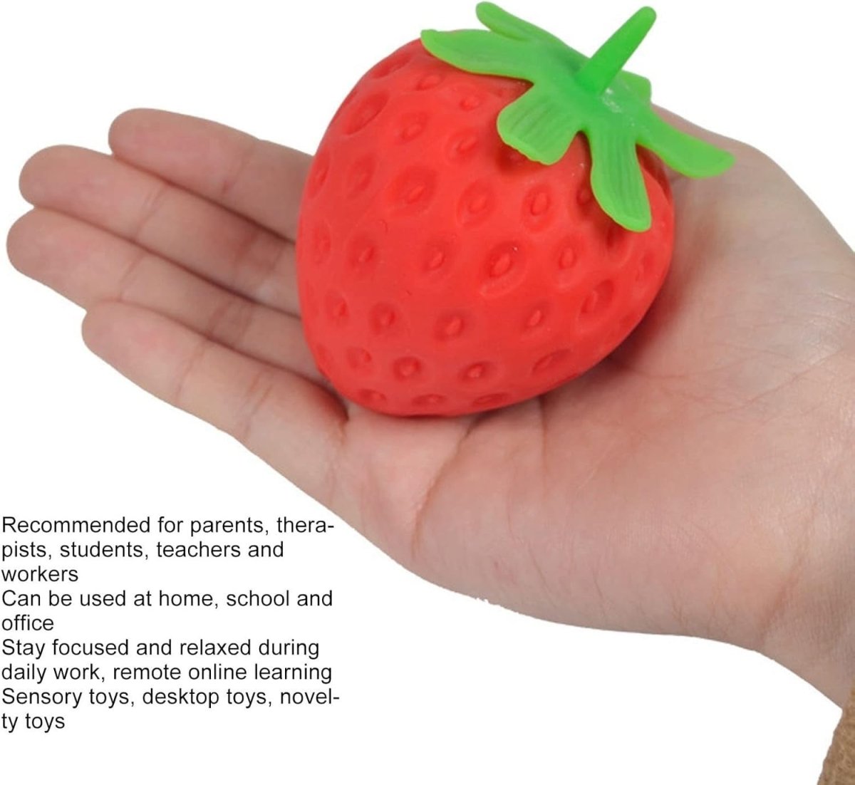 12pcs Strawberry Stress Balls Soft Elastic Squeeze Fidget Anxiety Relief - Kwikley