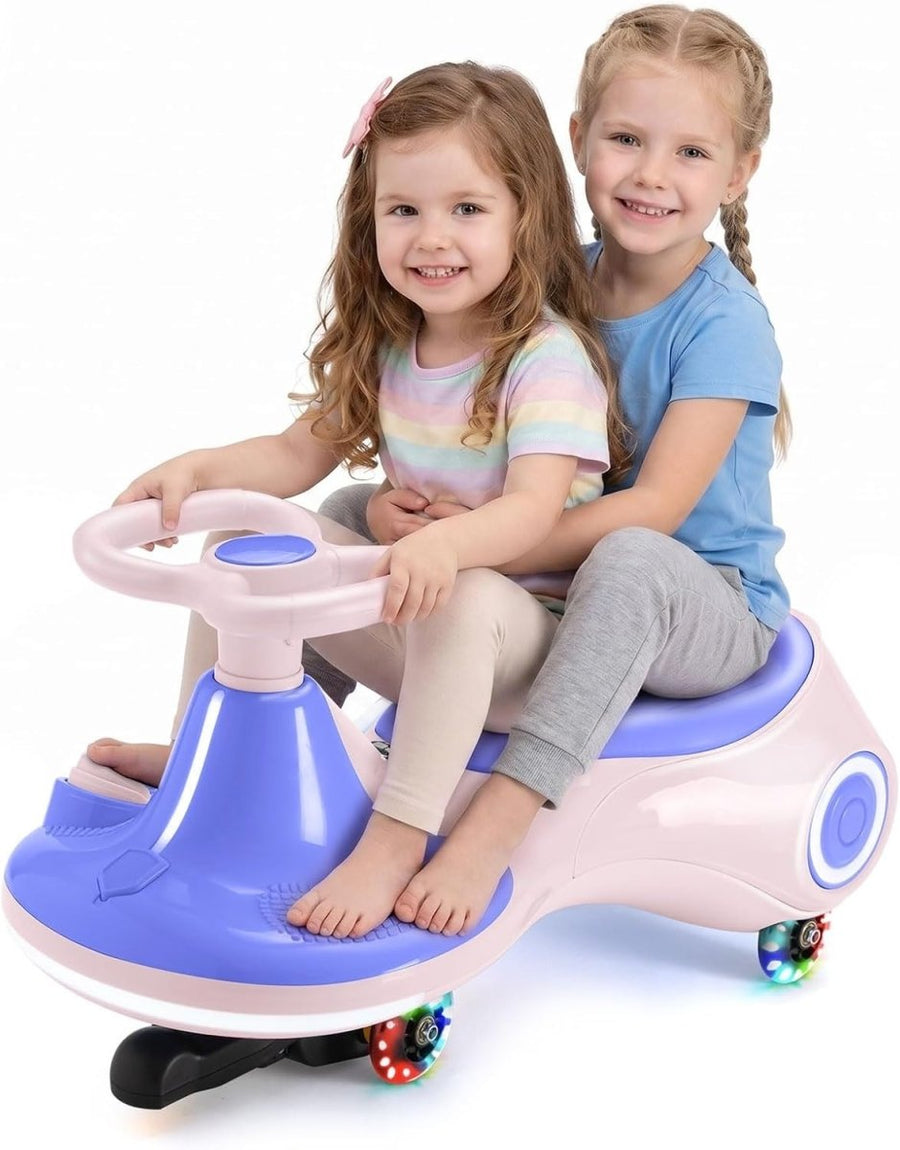 12V Electric Wiggle Car Kids Ride On Scooter LED Wheels 70kg 3 In 1 - Kwikley