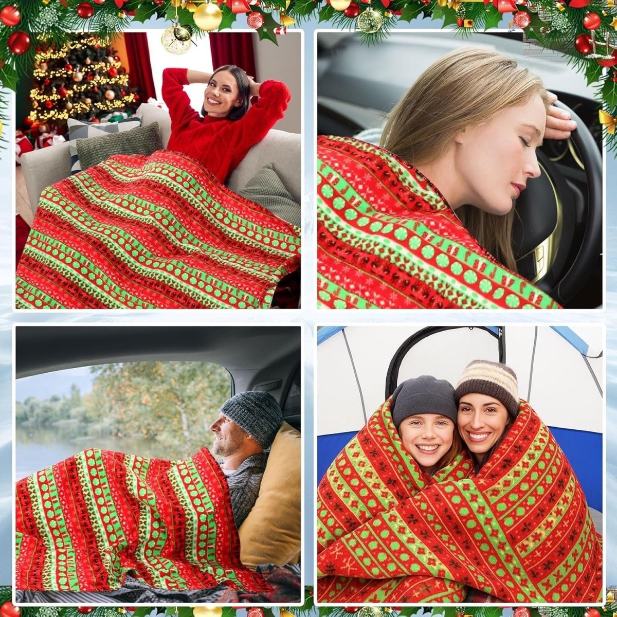 12V Heated Car Blanket Electric Winter Travel Throw Temperature Control Warm - Kwikley