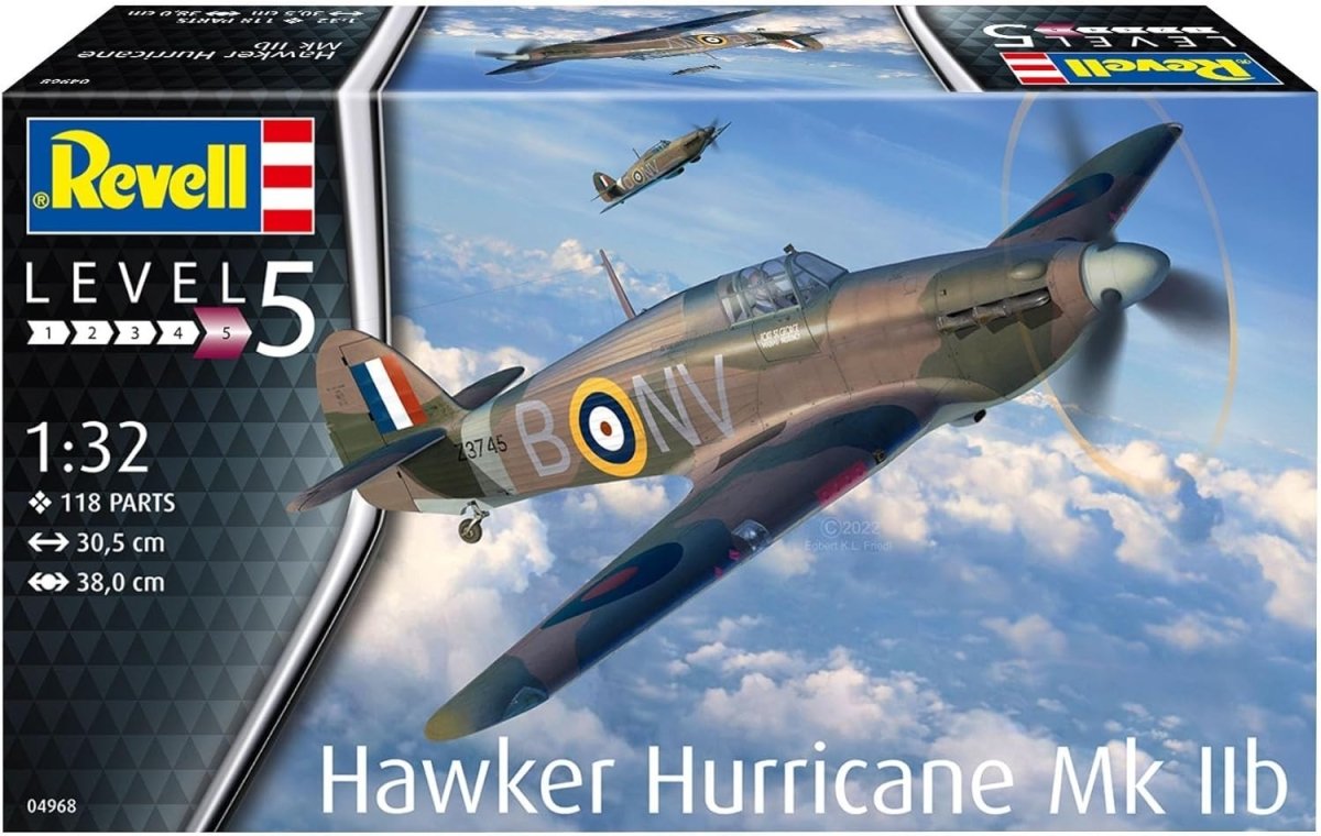 1:32 Scale Hawker Hurricane Model Kit WWII Aircraft Plastic 150pcs - Kwikley