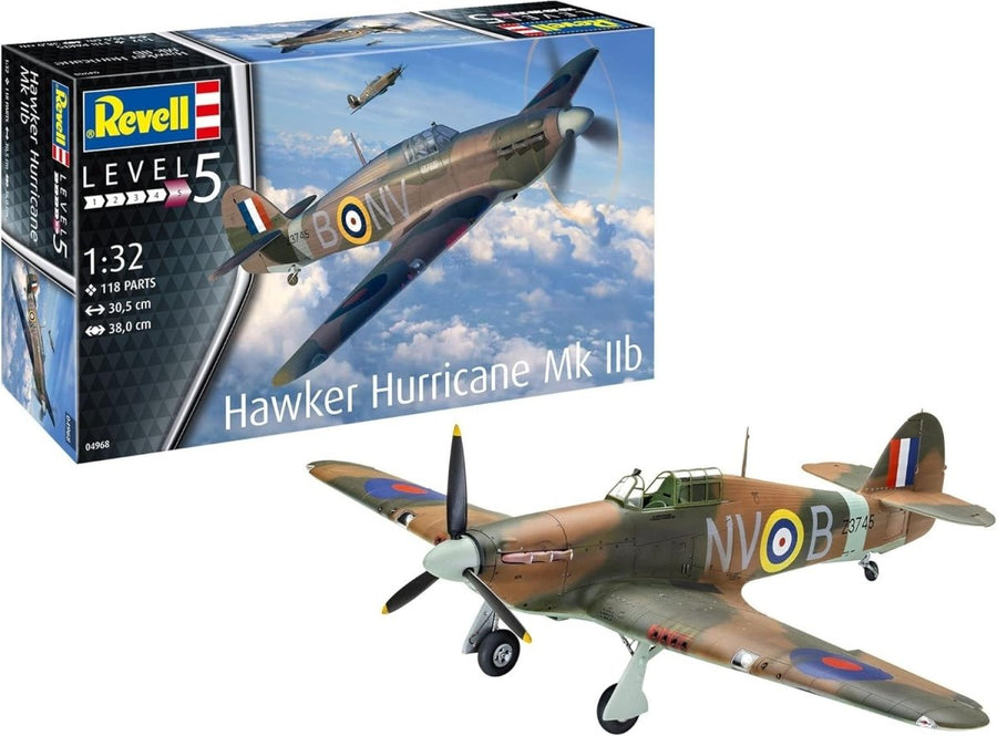 1:32 Scale Hawker Hurricane Model Kit WWII Aircraft Plastic 150pcs - Kwikley