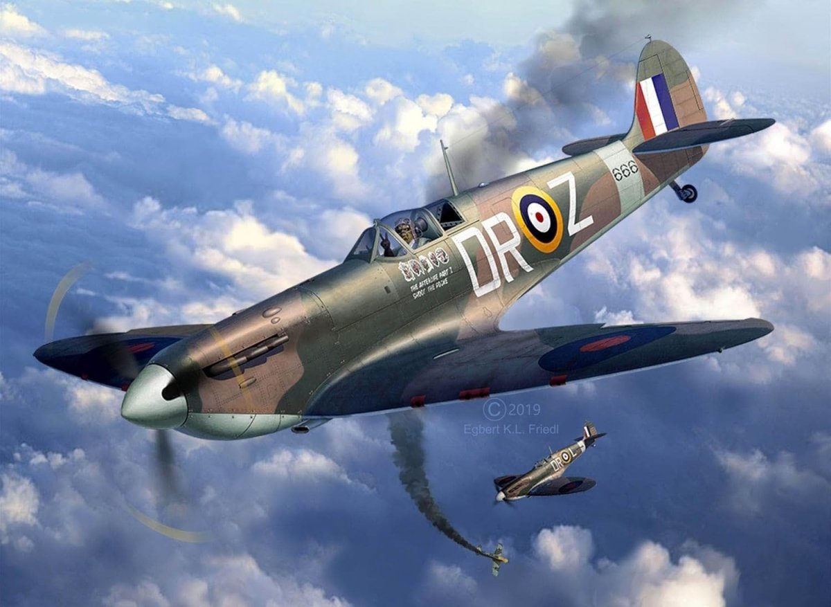 1:32 WWII Spitfire Model Kit w/ Paints, Glue, Brush – Pro Build Gift Set - Kwikley