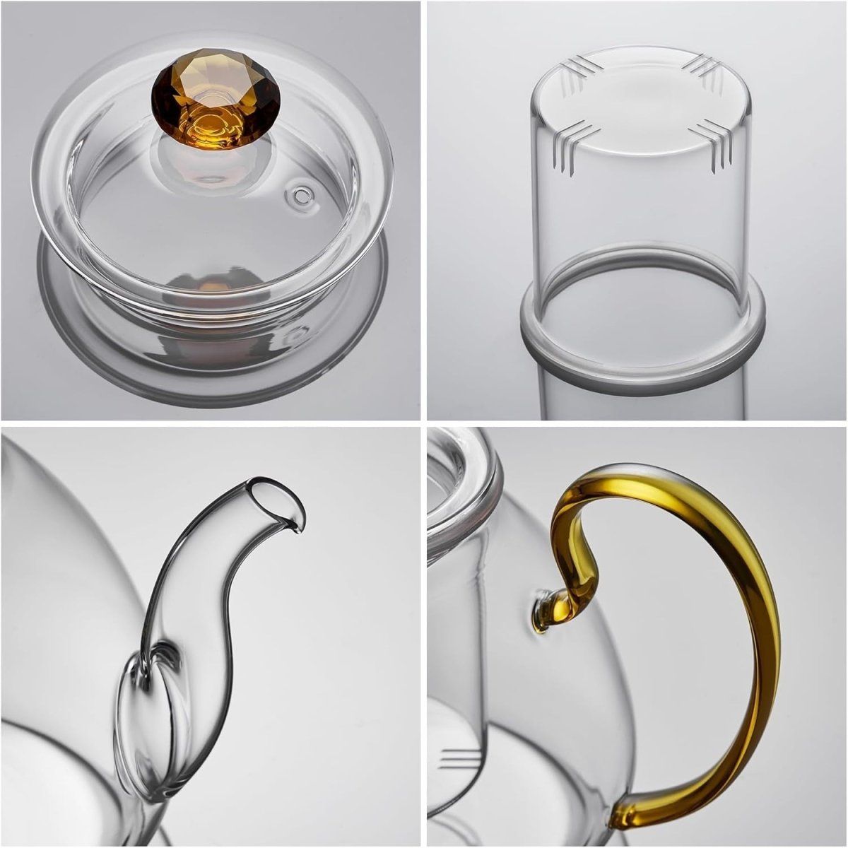 1350ml Glass Teapot with Removable Infuser Stovetop Safe Tea Pot - Kwikley