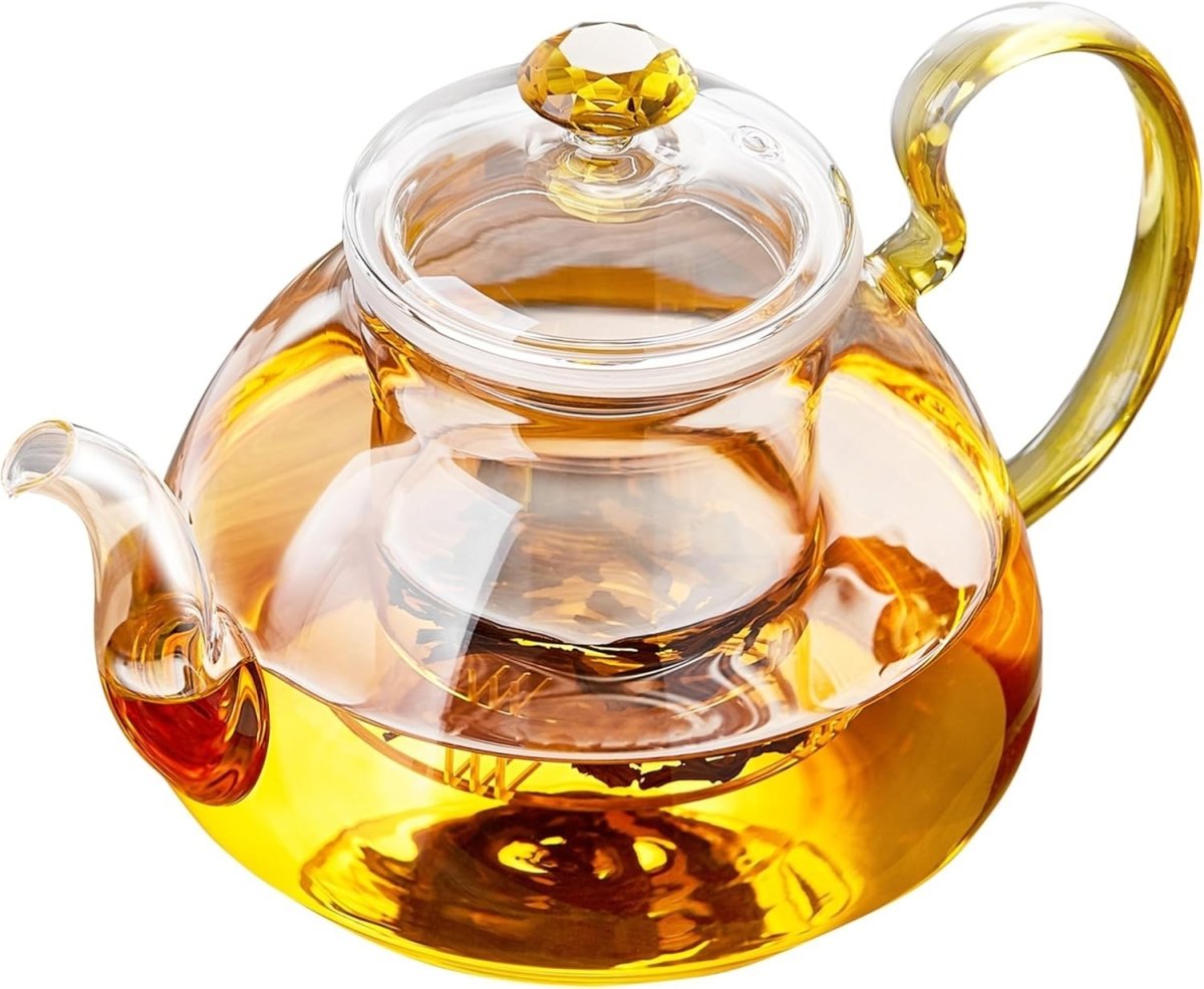 1350ml Glass Teapot with Removable Infuser Stovetop Safe Tea Pot - Kwikley