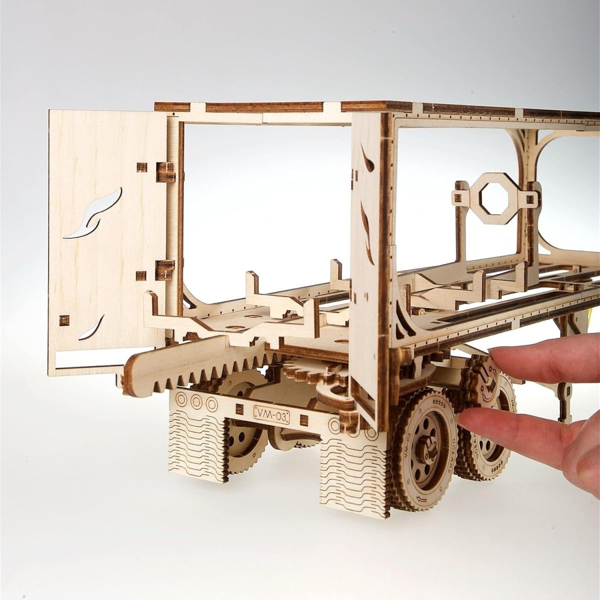 138pc Wooden Truck Trailer Model Kit 3D Puzzle Cargo Transport Build - Kwikley