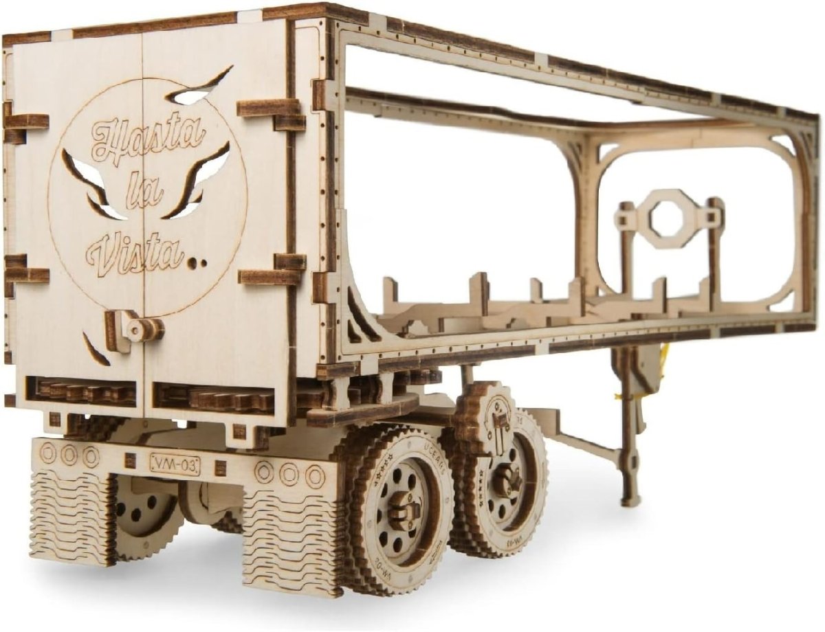 138pc Wooden Truck Trailer Model Kit 3D Puzzle Cargo Transport Build - Kwikley