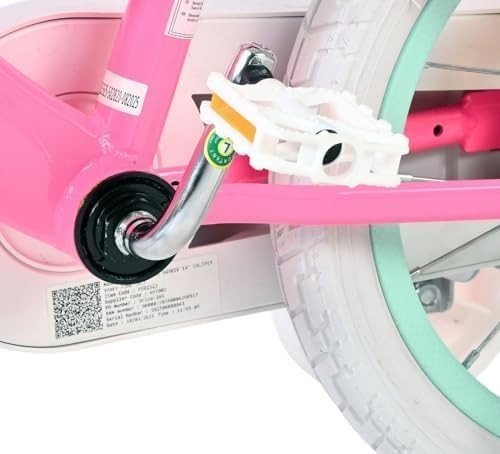 14 Inch Girls Bicycle with Training Wheels Dual Brakes Kids Bike Age 3-5 - Kwikley