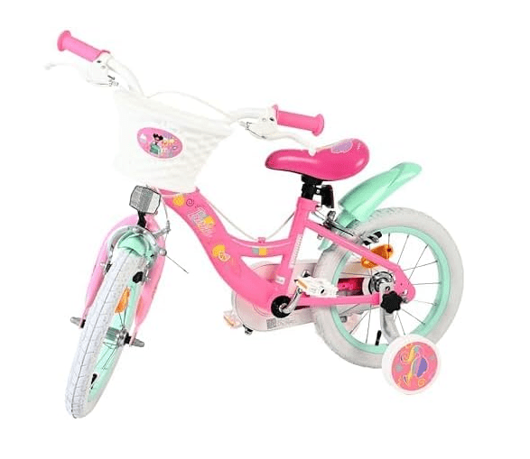 14 Inch Girls Bicycle with Training Wheels Dual Brakes Kids Bike Age 3-5 - Kwikley