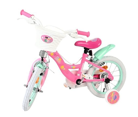 14 Inch Girls Kids Bike with Stabilisers Dual Hand Brakes Age 3-5 - Kwikley