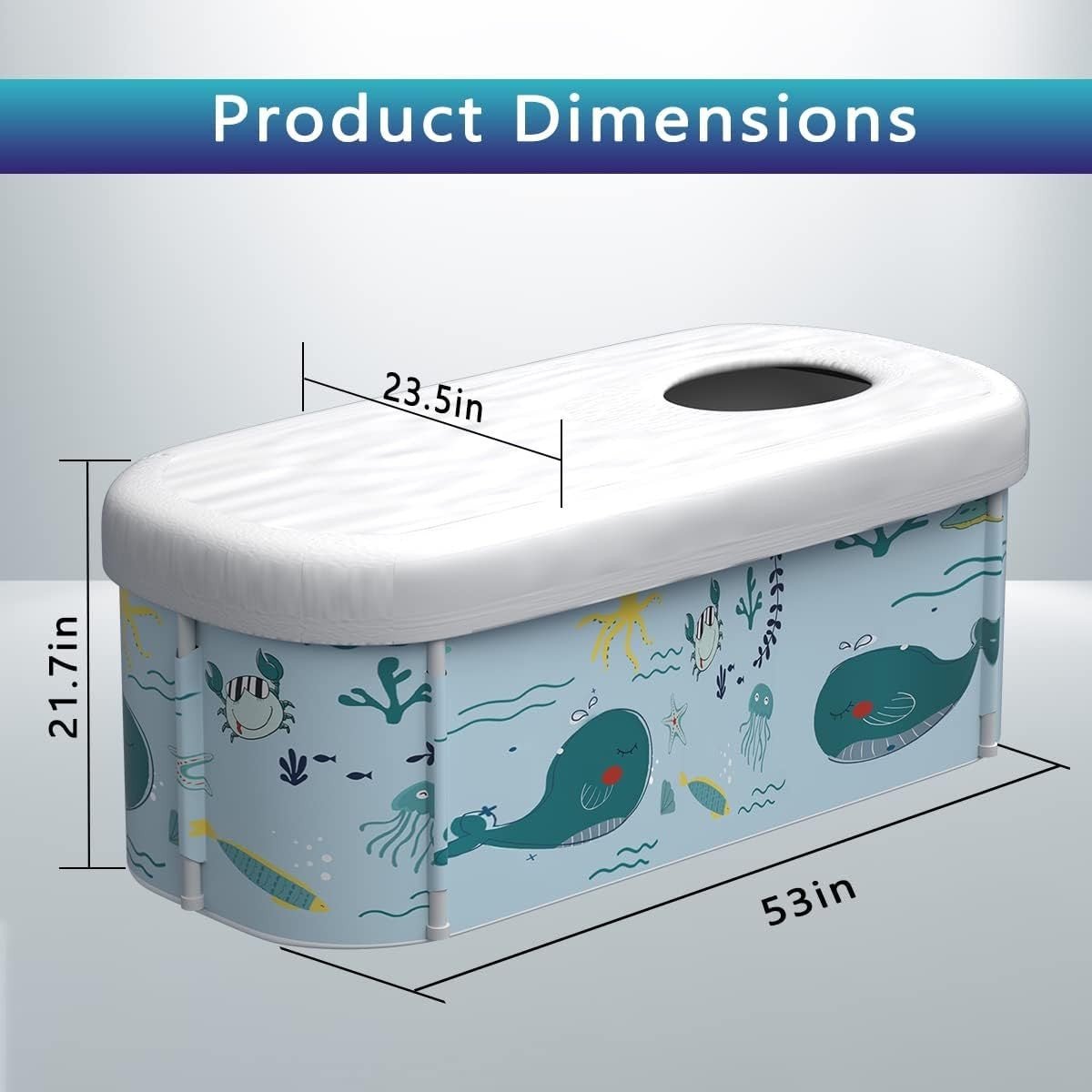 140cm Extra Large Foldable Portable Bathtub – Adult & Family SPA Soaking Tub - Kwikley