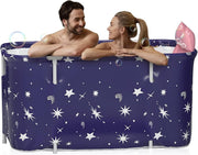 140x50x55cm Portable Foldable Bathtub for Adults & Kids – Starry Blue Spa Tub - Kwikley