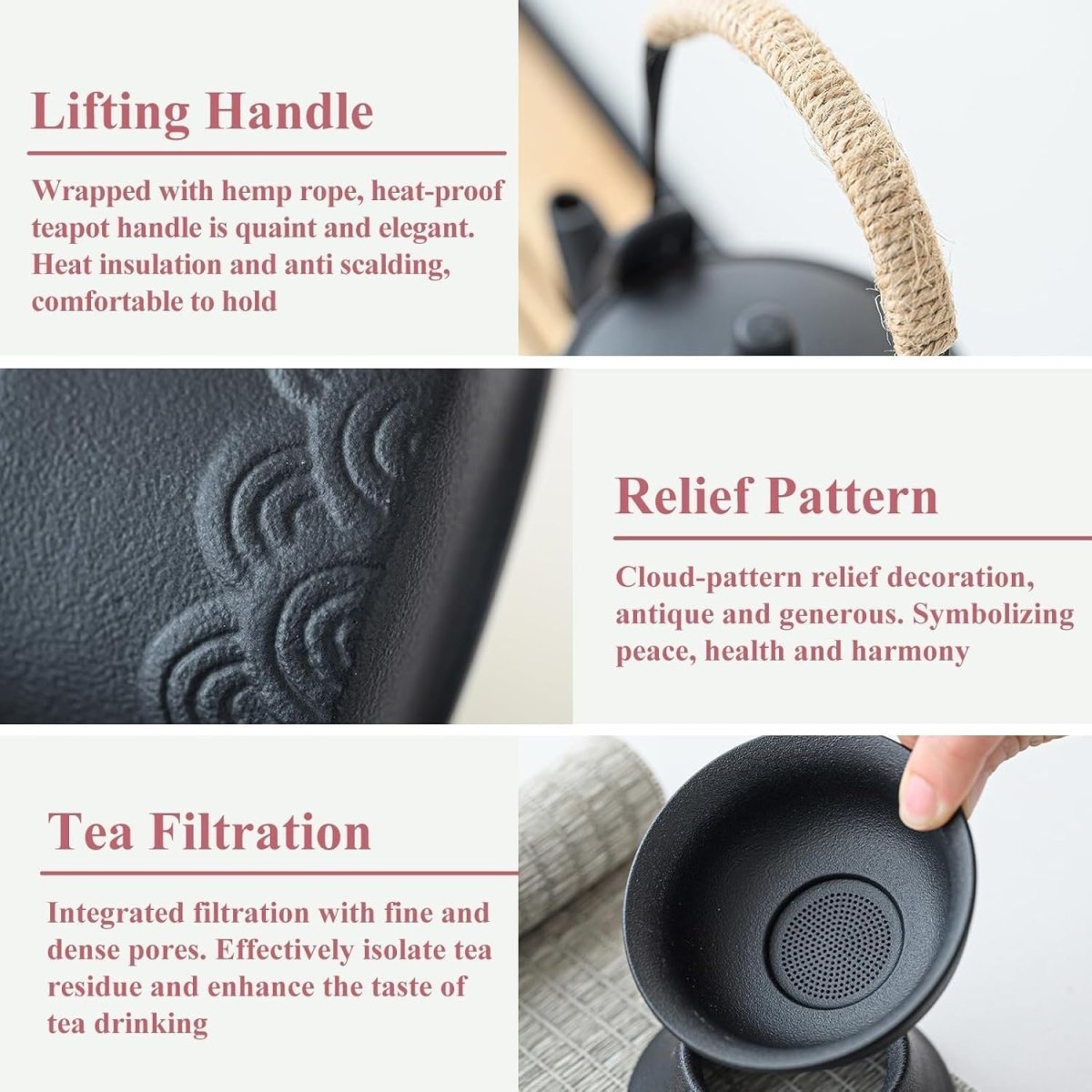 14Pc Gongfu Tea Set Ceramic Teapot Cups Tray Strainer Travel Case - Kwikley