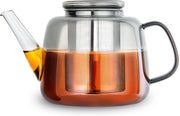 1500ml Glass Teapot with Stainless Steel Infuser Smoke Grey Tea Pot - Kwikley