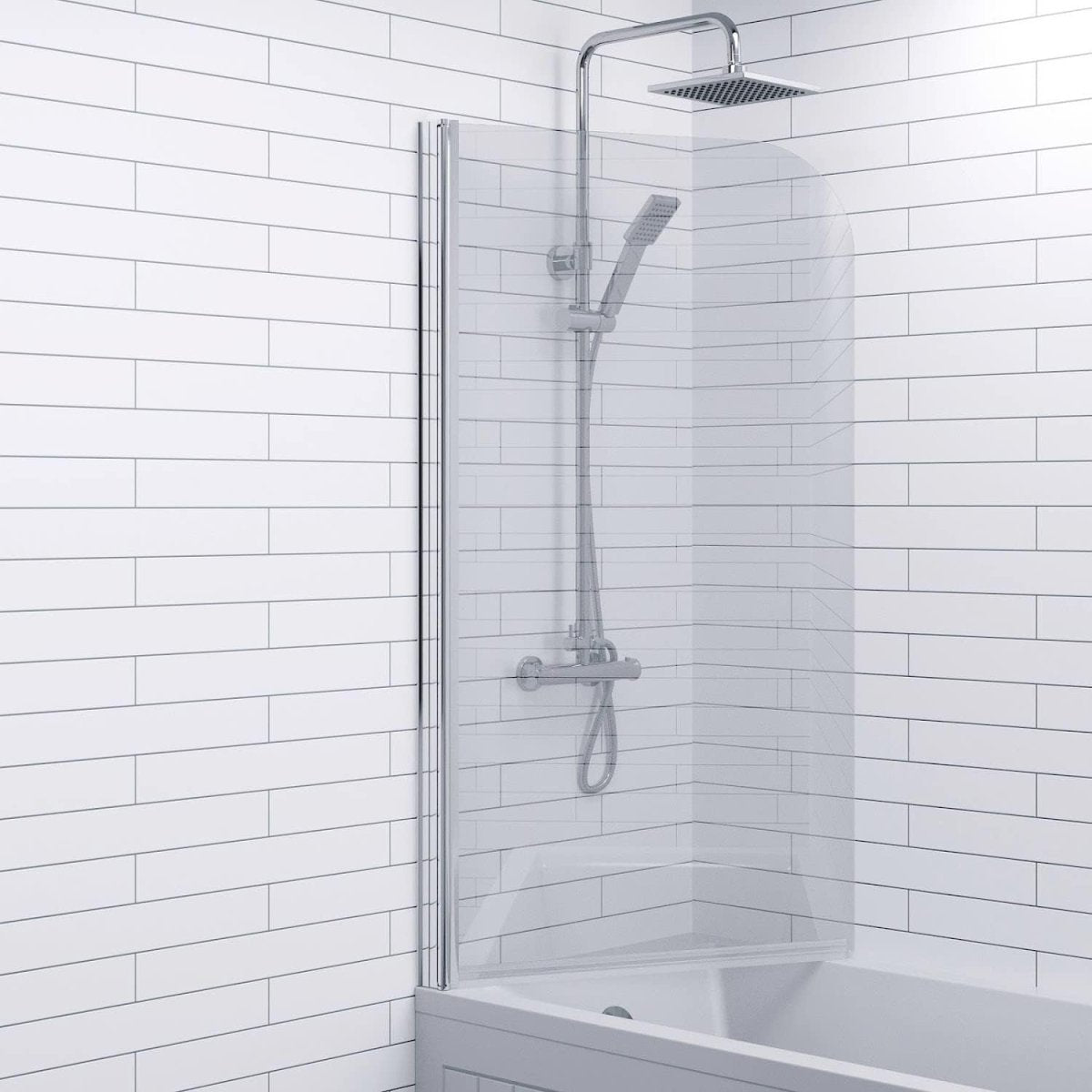 1500x755mm White Roll Top Freestanding Bath Acrylic with Chrome Feet & Screen - Kwikley