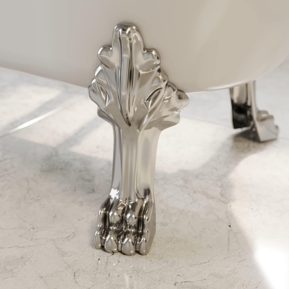 1500x755mm White Roll Top Freestanding Bath Acrylic with Chrome Feet & Screen - Kwikley