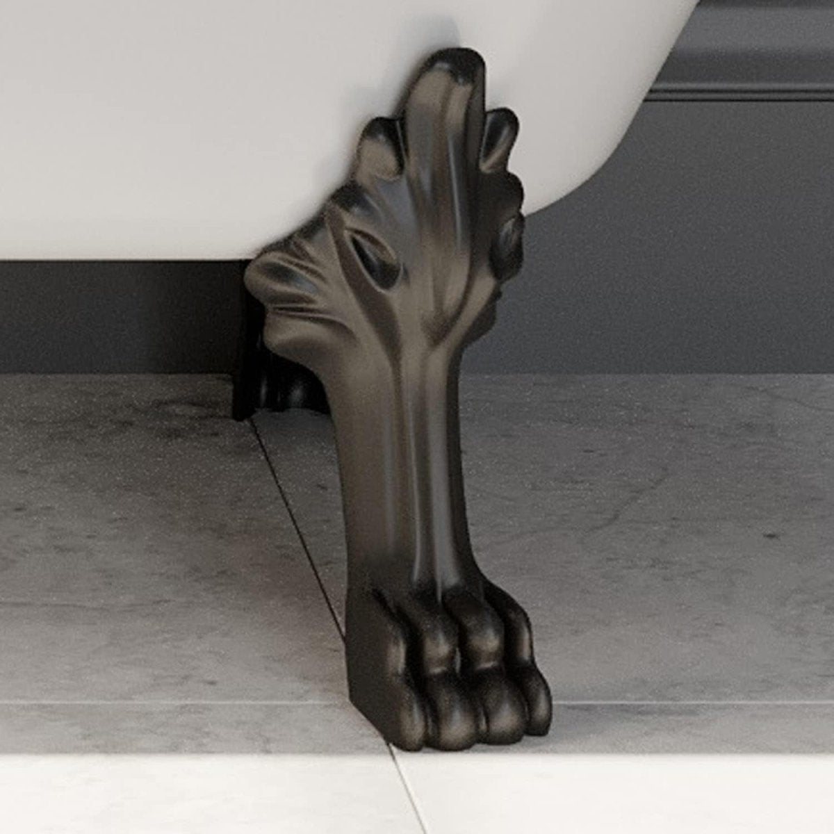 1500x755mm White Single Ended Freestanding Acrylic Bath with Black Dragon Legs - Kwikley