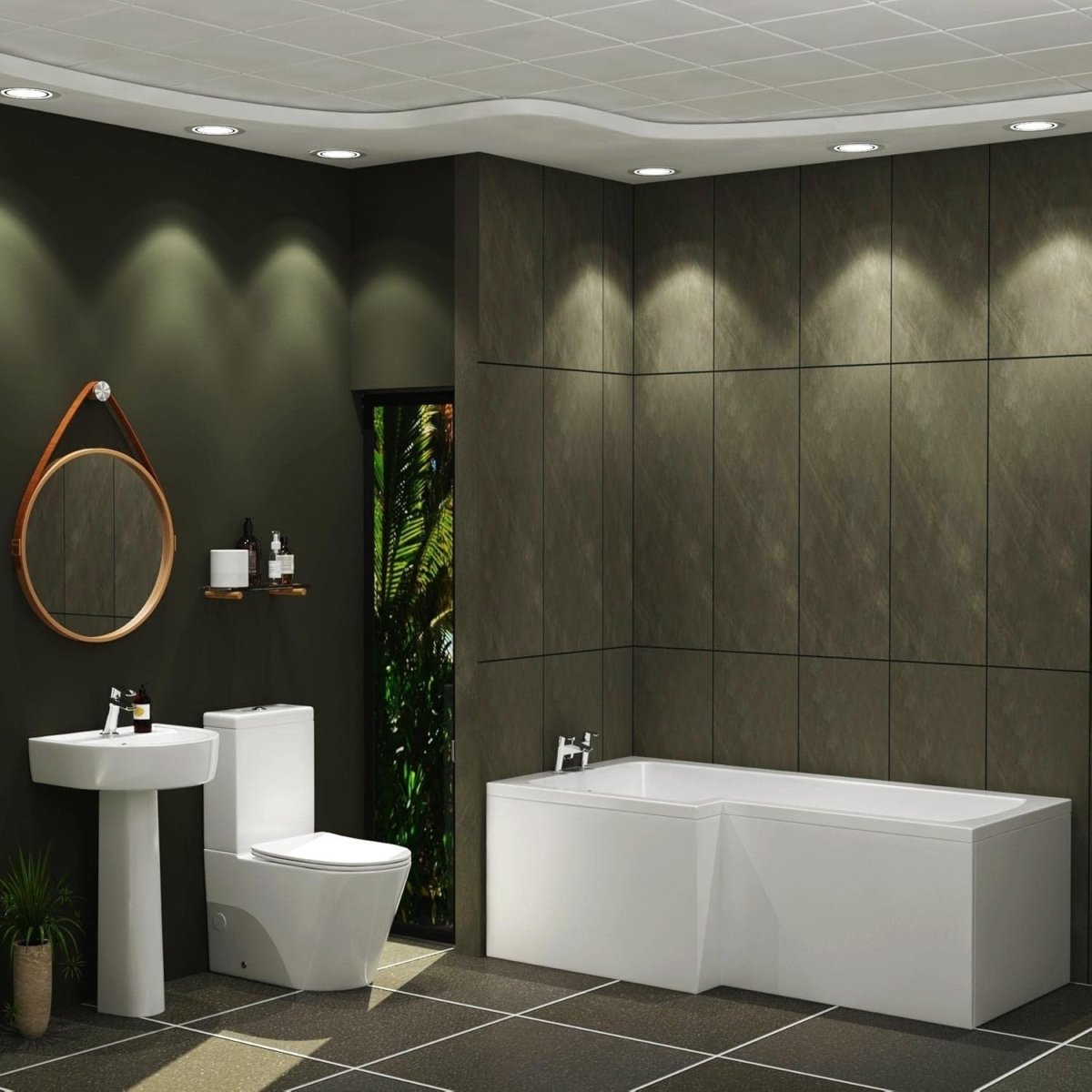 1500x850mm Left - Hand L - Shaped Shower Bath Acrylic Front & End Panel - Kwikley