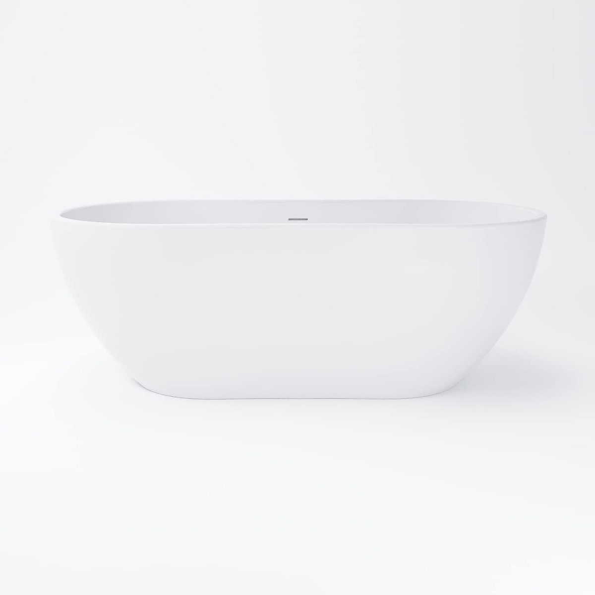 1550x745mm Freestanding Double Ended Bath White Acrylic Oval Modern - Kwikley