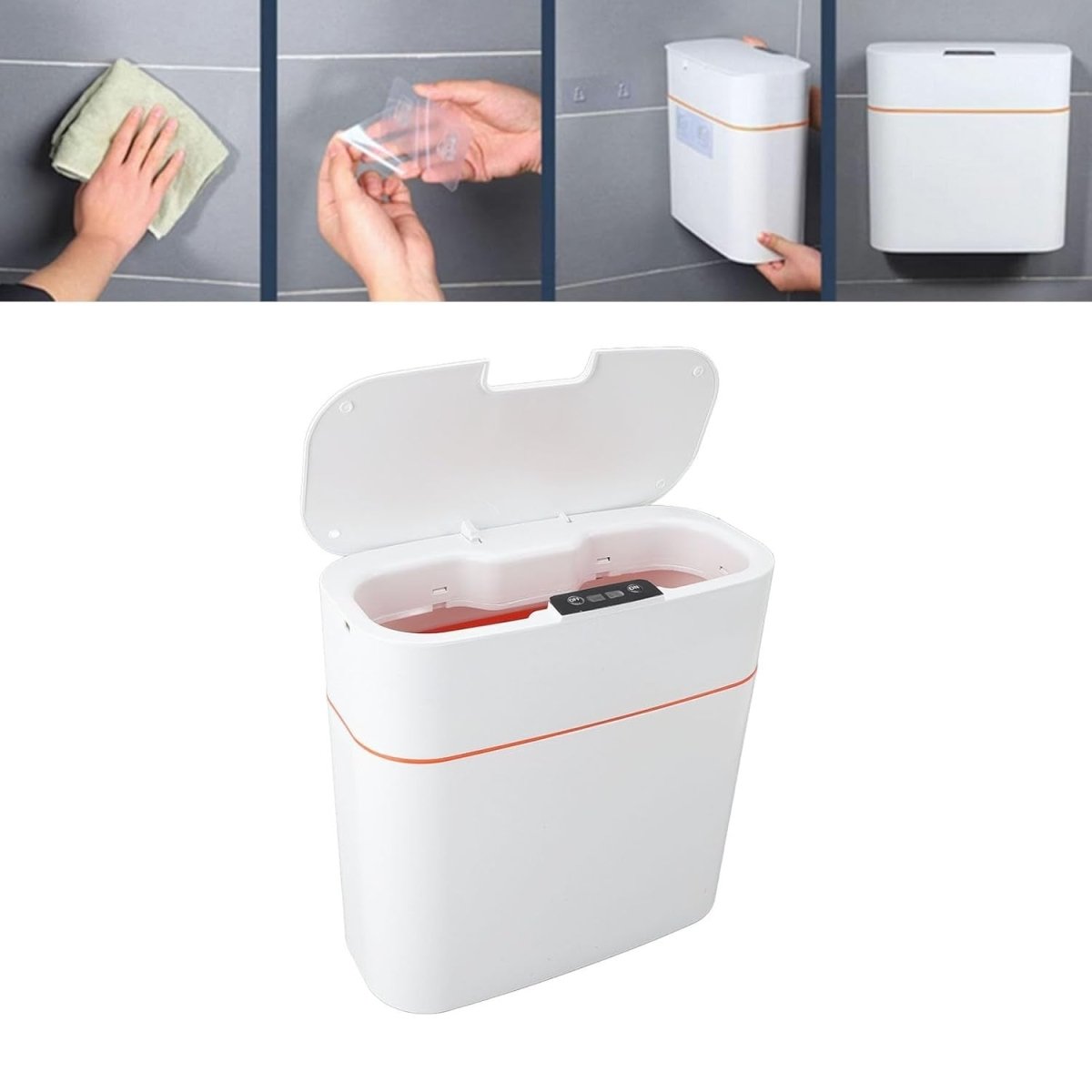 15L Touchless Wall Mounted Sensor Bin Waterproof Bathroom Kitchen - Kwikley