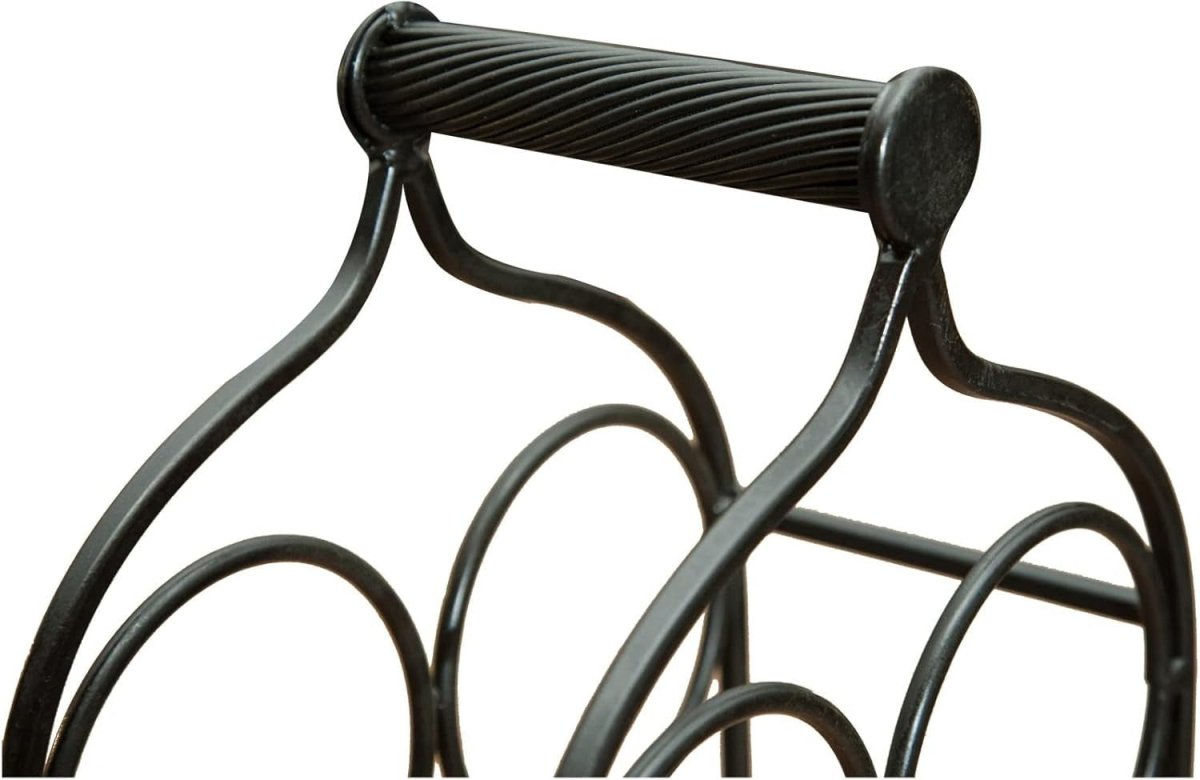 16 Bottle Wine Rack Free Standing Tall Metal Wine Storage Holder Home Bar Black - Kwikley