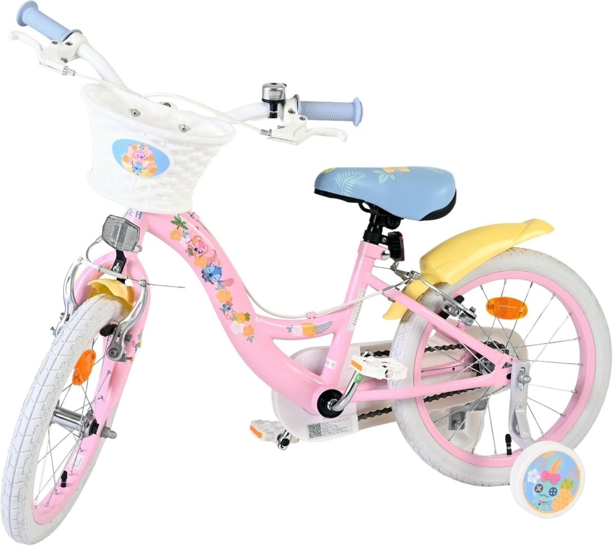 16 Inch Kids Bike with Stabilisers Dual V Brakes Adjustable Age 4-6 - Kwikley