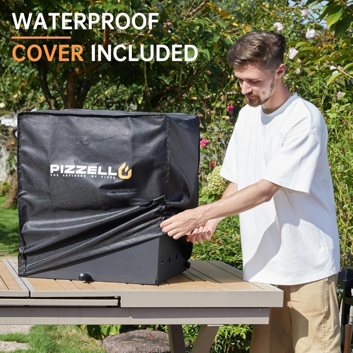 16" Outdoor Pizza Oven | 4 - in - 1 Wood Fired BBQ Grill with Stone, Peel & Cutter - Kwikley