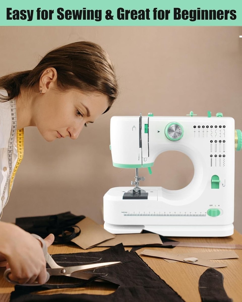 16 Stitch Mini Sewing Machine Electric Dual Needle Extension Table Kit - Kwikley