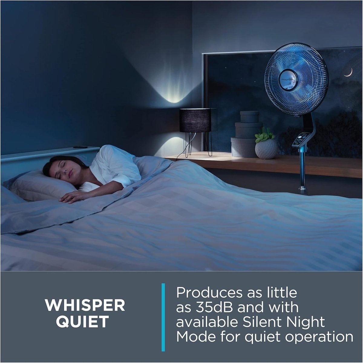 16" Turbo Stand Fan – Quiet Remote Control Adjustable Height 5 Speeds Cooling - Kwikley