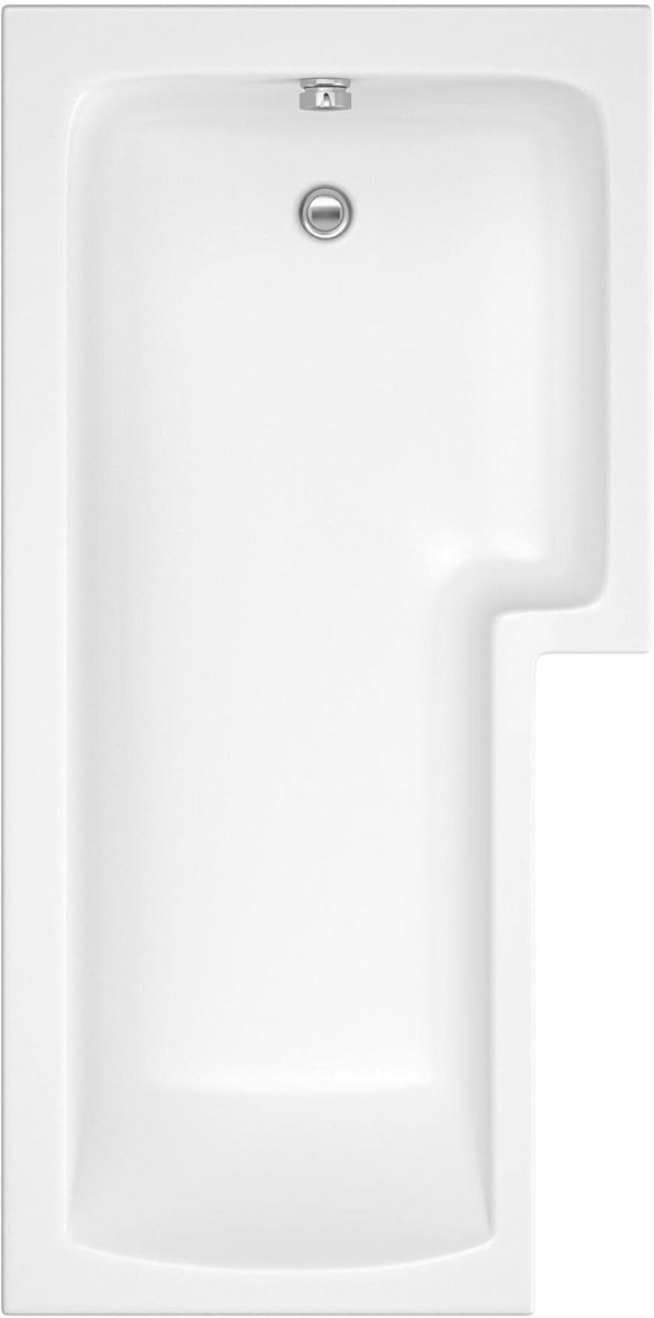 1600x850mm Right - Hand L - Shaped Shower Bath with Front End Panels + Glass Screen - Kwikley