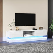 160cm High Gloss TV Stand with RGB LED Lights & Storage for 70–79" TVs - Kwikley