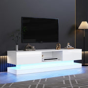 160cm High Gloss TV Stand with RGB LED Lights & Storage for 70–79" TVs - Kwikley