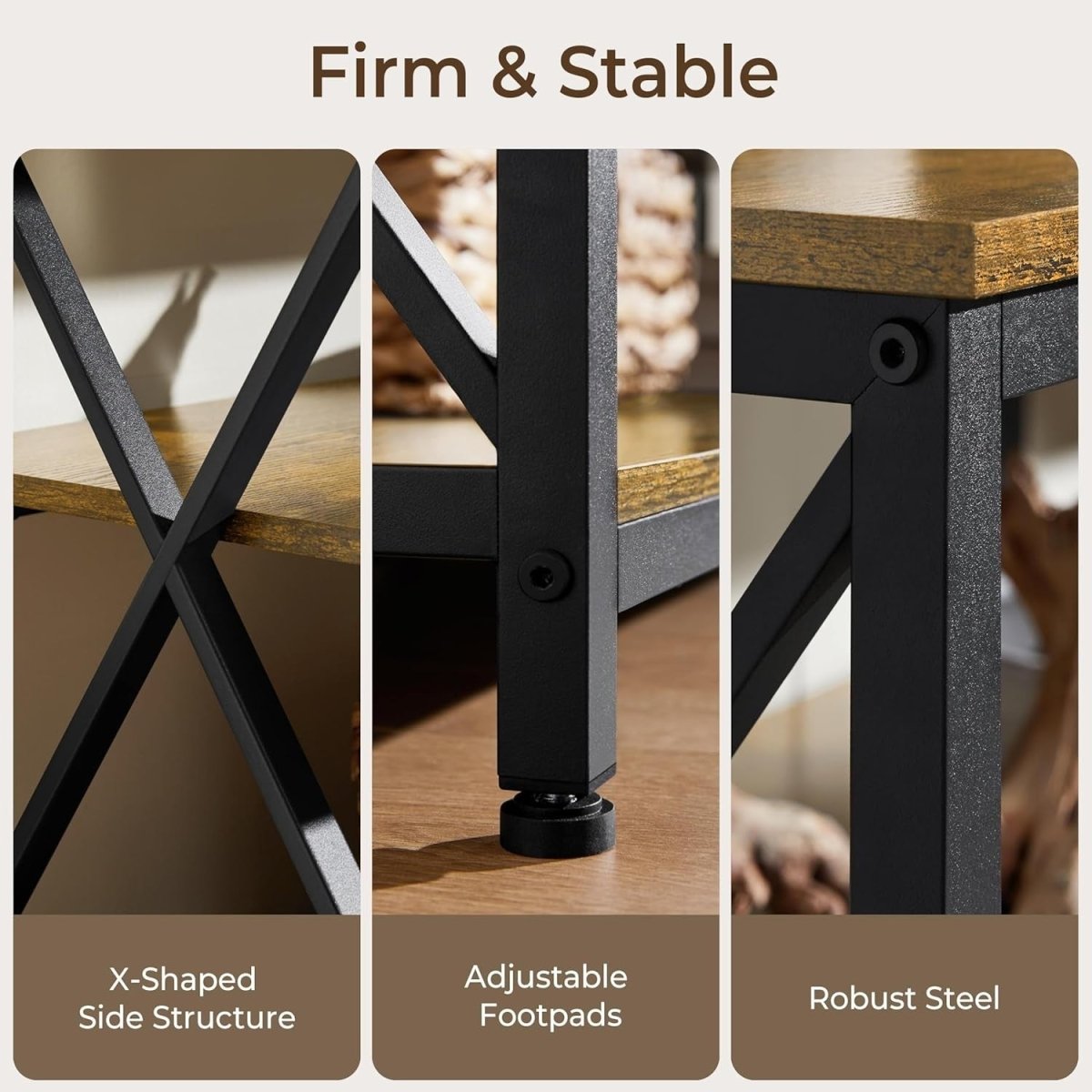 160cm Rustic TV Stand for 70" TVs Storage Unit Industrial Wood Metal - Kwikley