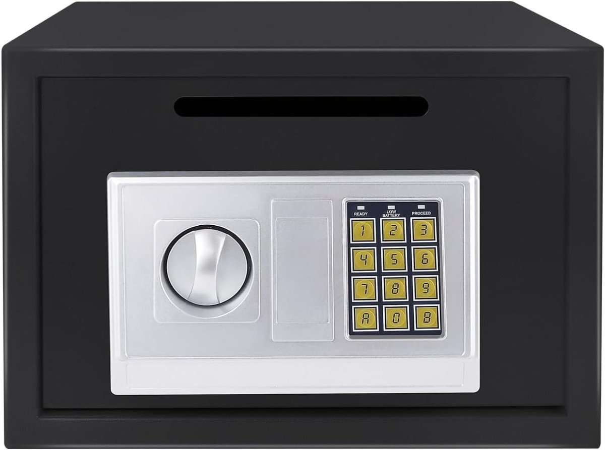 16L Digital Safe Box Electronic Keypad Lock Cash Security Black - Kwikley