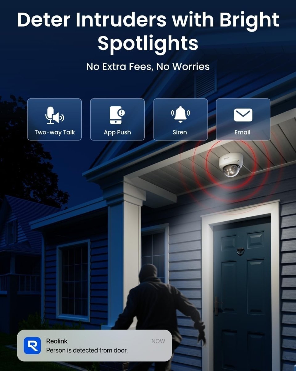 16MP PoE Security Camera 180° Panoramic Dual Lens AI Color Night Vision - Kwikley