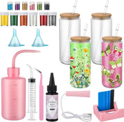 16oz Snow Globe Tumbler Kit 4 Pack Double Wall Glass DIY Resin Craft - Kwikley