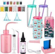 16oz Snow Globe Tumbler Kit 4 Pack Double Wall Glass DIY Resin Craft Set - Kwikley
