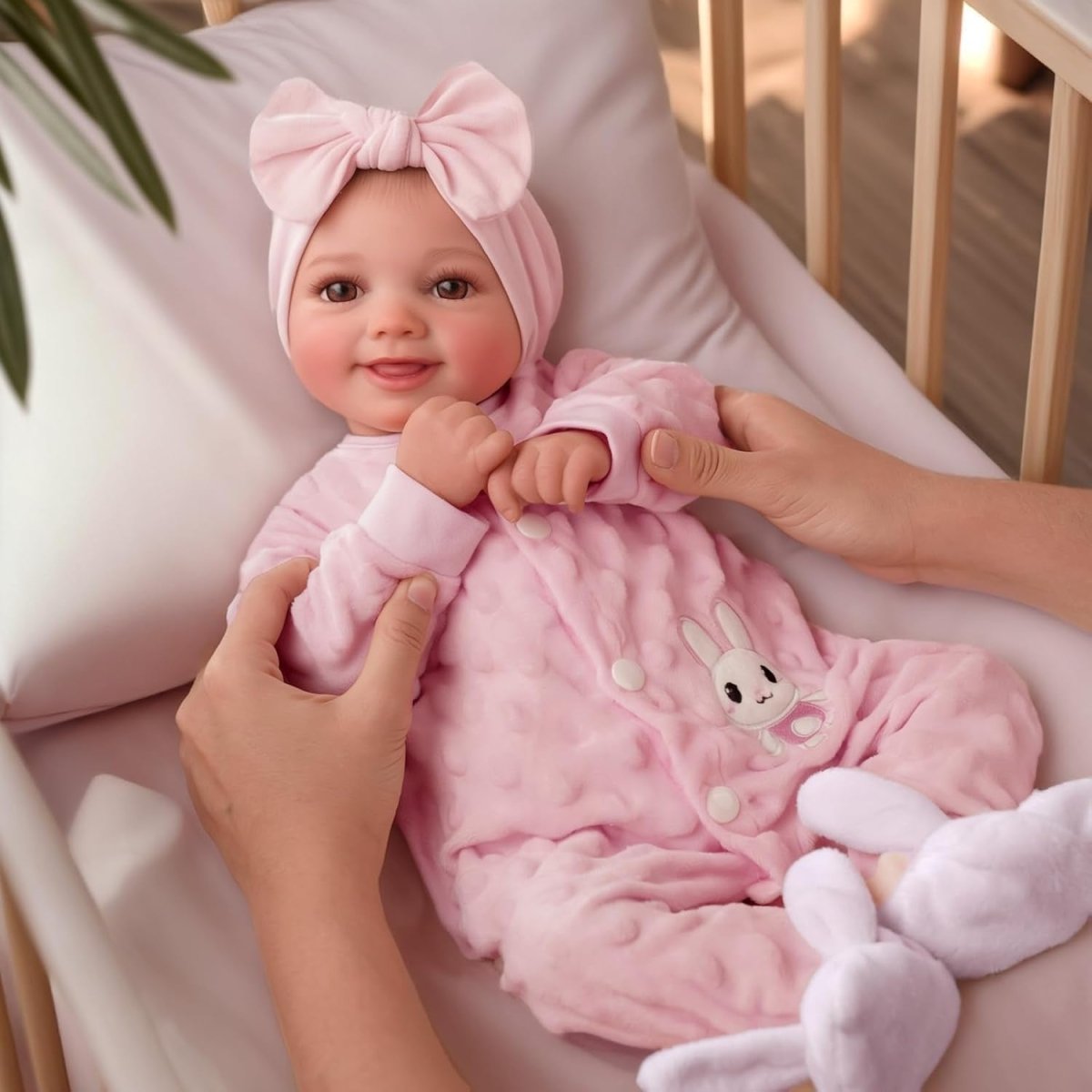 17 Inch Reborn Baby Doll Open Eyes Soft Cloth Body Realistic Girl - Kwikley