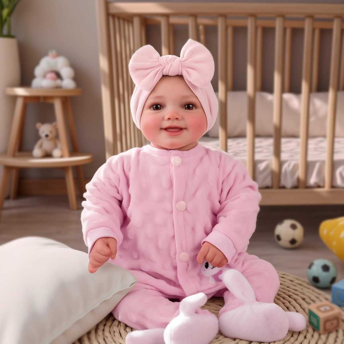 17 Inch Reborn Baby Doll Open Eyes Soft Cloth Body Realistic Girl - Kwikley