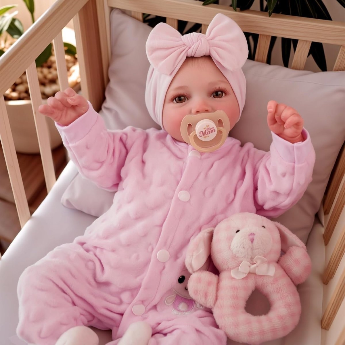 17 Inch Reborn Baby Doll Open Eyes Soft Cloth Body Realistic Girl - Kwikley