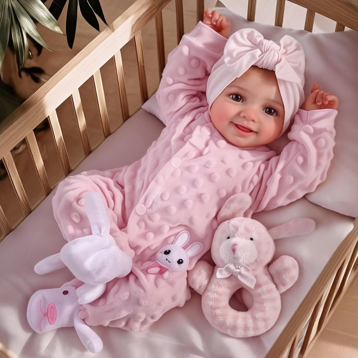 17 Inch Reborn Baby Doll Open Eyes Soft Cloth Body Realistic Girl - Kwikley