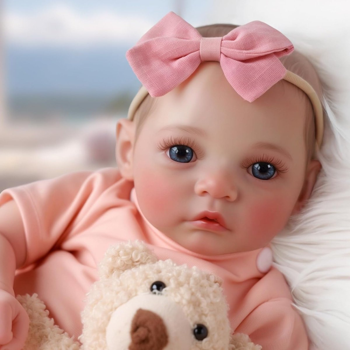 17 Inch Reborn Baby Doll Open Eyes Soft Cloth Body w Accessories - Kwikley