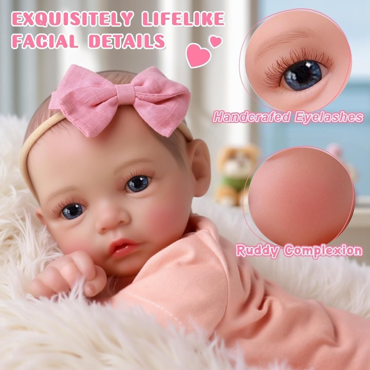 17 Inch Reborn Baby Doll Open Eyes Soft Cloth Body w Accessories - Kwikley